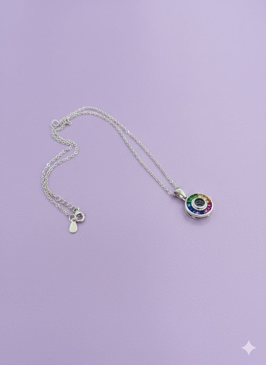 92.5 Silver Multicolored Elegant Minimalist Chain